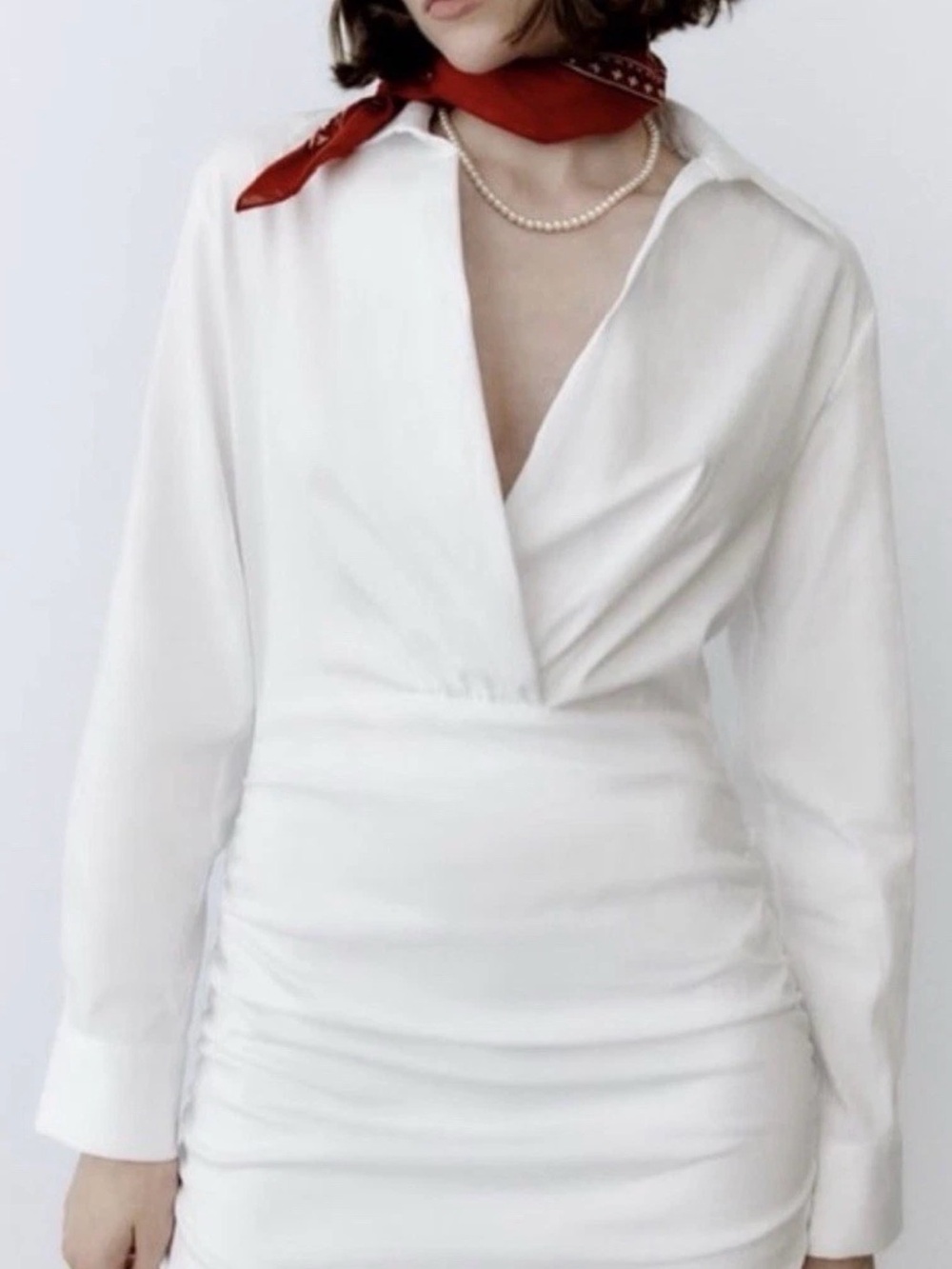 Zara White Long Sleeve Dress